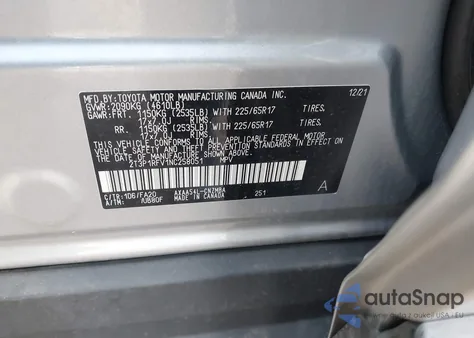 2022 Toyota Rav4 Xle z USA, uszkodzony, nr VIN 2T3P1RFV1NC258051